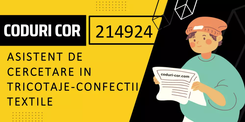 Cod COR asistent de cercetare in tricotaje-confectii textile