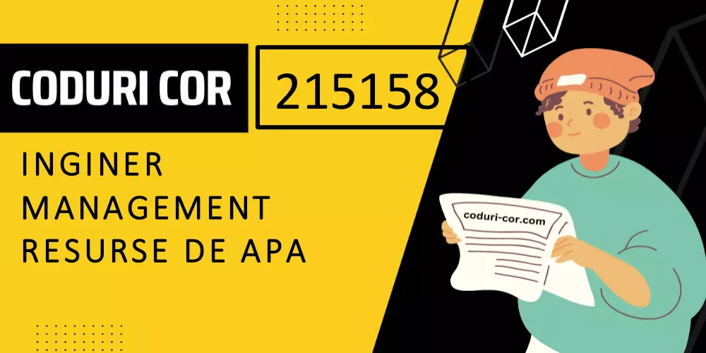 Cod COR inginer management resurse de apa 