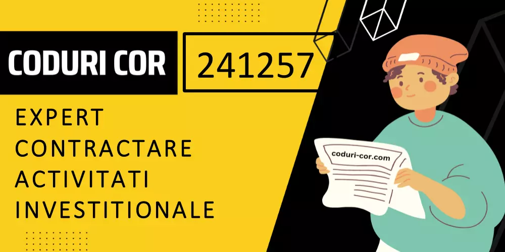 Cod COR expert contractare activitati investitionale