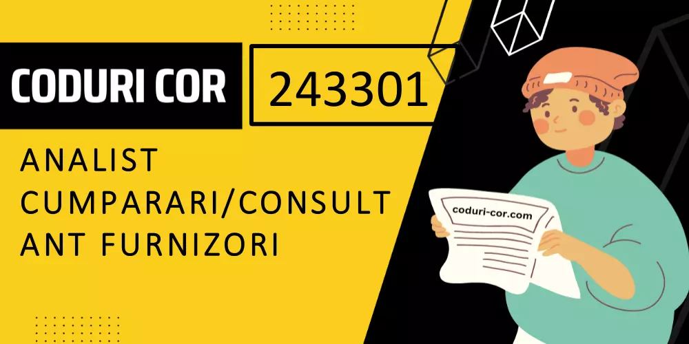 Cod COR analist cumparari/consultant furnizori