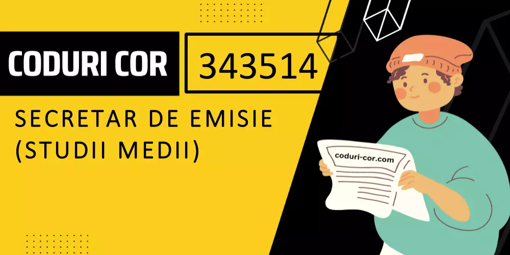 Cod COR secretar de emisie (studii medii)